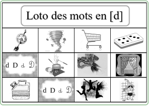 On remplit la grille avec les mots ou les syllabes en [d]