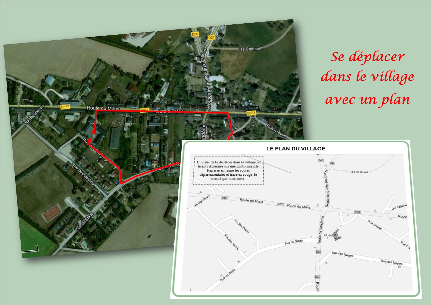 dans le village avec plan