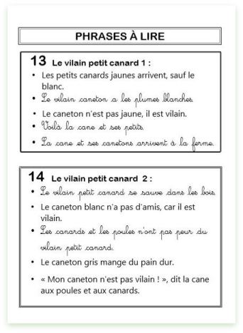 phrs à lire 13 et 14