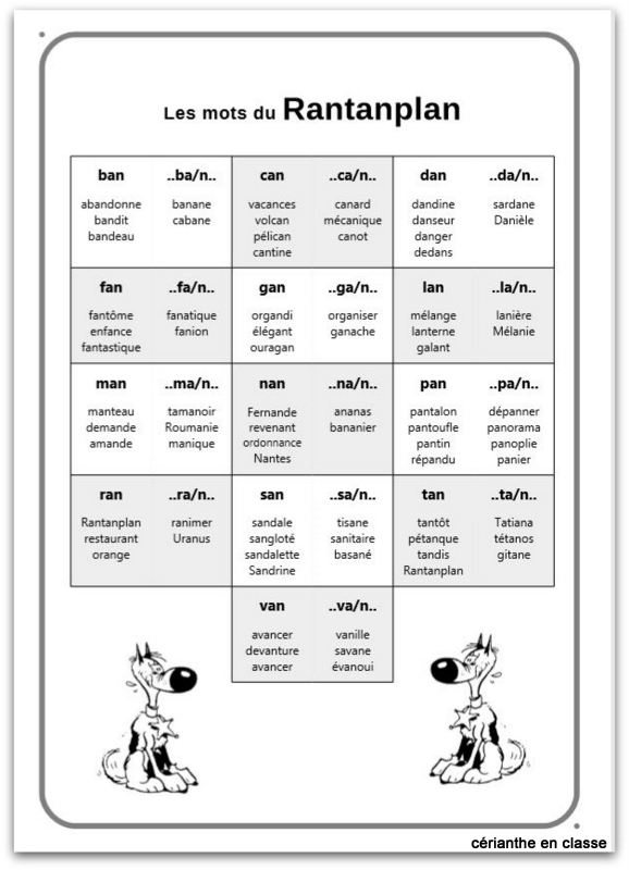 mots du rantanplan