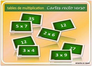 cartes recto verso multiplications présentation