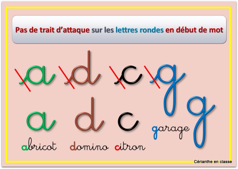 utiliser la cursive standard 6