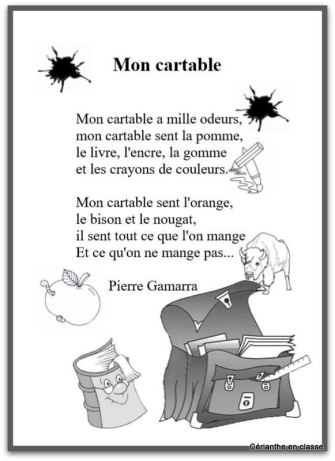 mon cartable texte