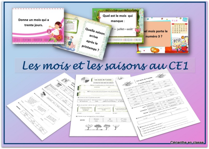 CONNAÎTRE LES MOIS ET LES SAISONS AU CE1 – Cérianthe en classe