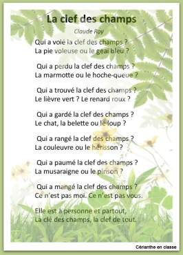 poème la clef des champs