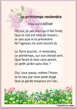poème le printemps reviendra