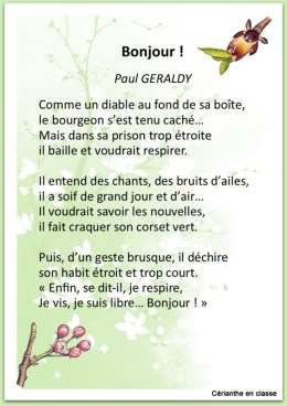 poème printemps bonjour
