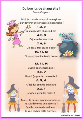 poème pour apprendre jus de chaussette
