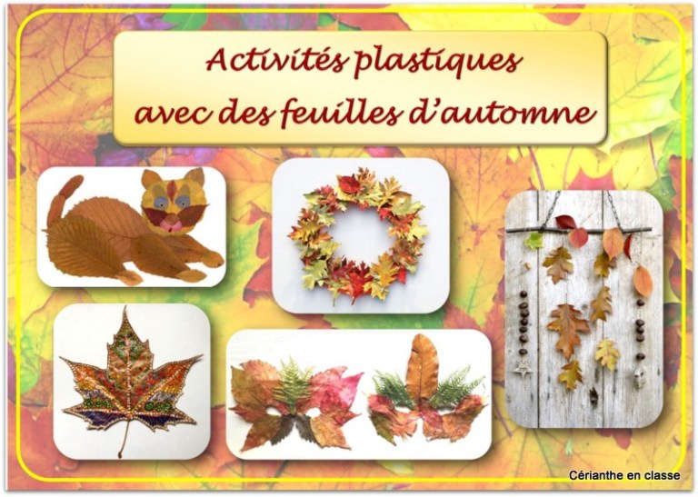 ACTIVITÉS PLASTIQUES AVEC DES FEUILLES D’AUTOMNE – Cérianthe en classe